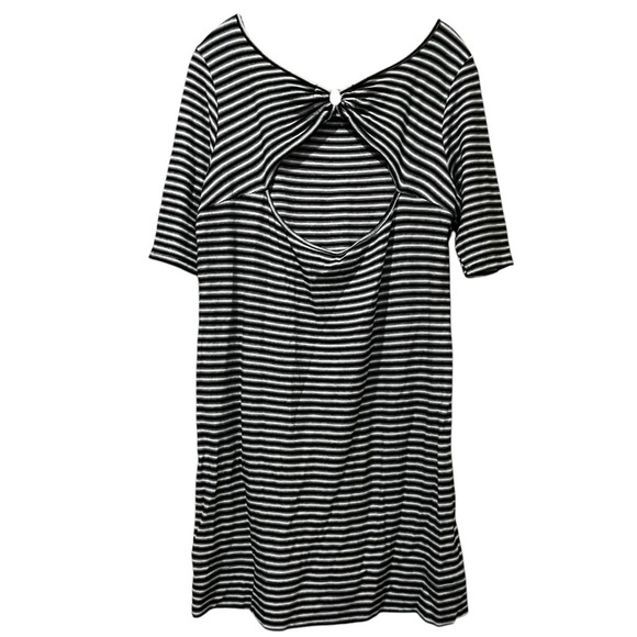 We the Free Large Frenchie Tee Dress Black and White Stripe Dress B3 - Picture 3 of 5